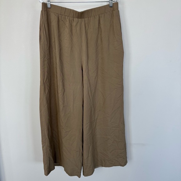 Veiled Hafsa Khaki Wide-Leg Trouser Pull-On Pants Size XL NWT - Picture 1 of 8